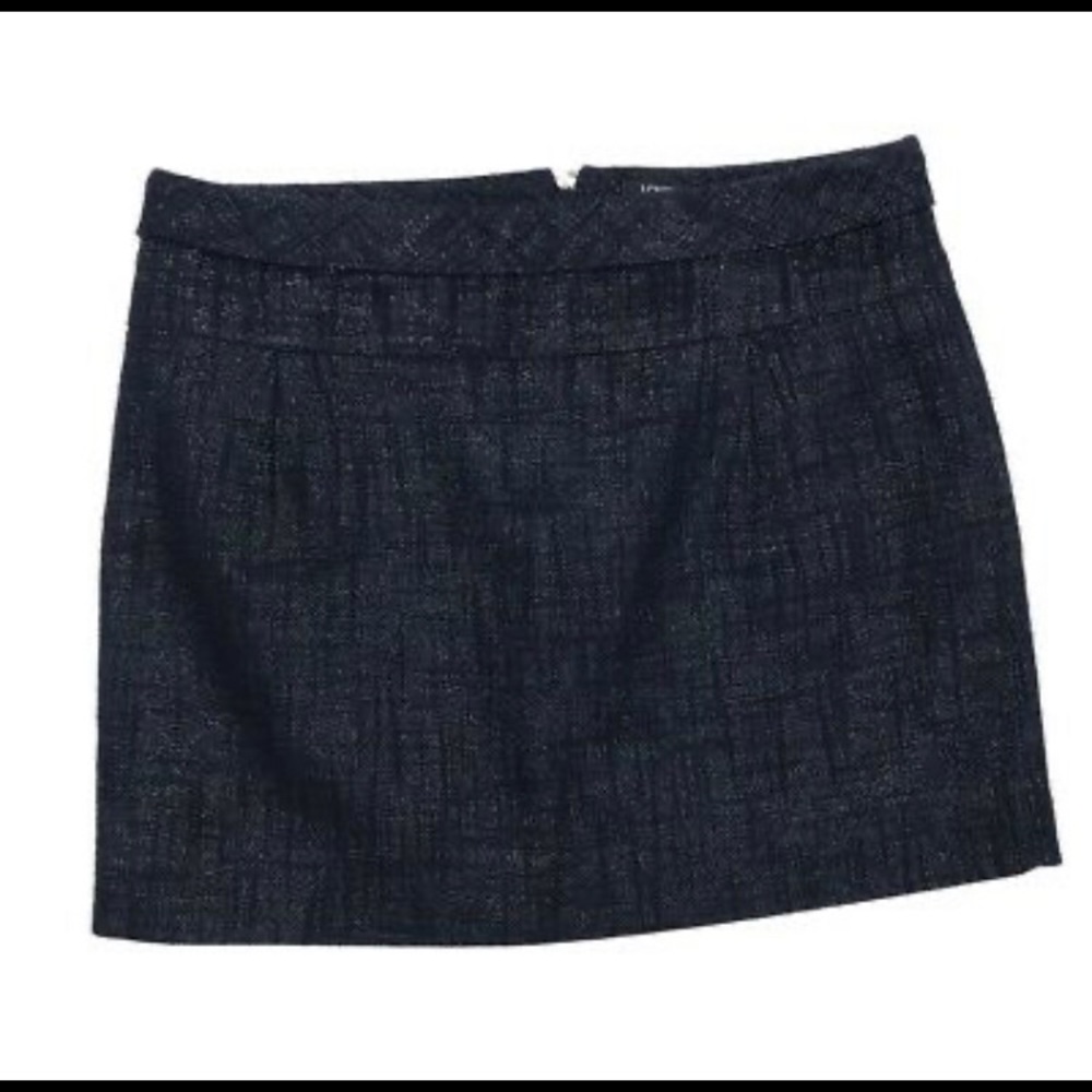 J Crew navy blue metallic skirt